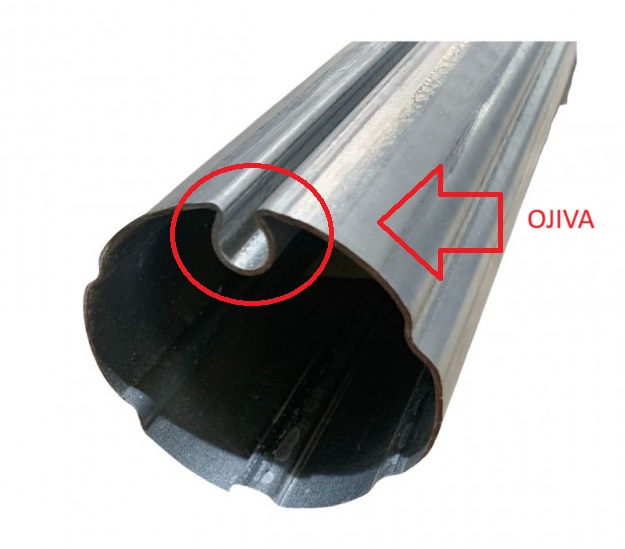 Ojiva de un eje de toldo